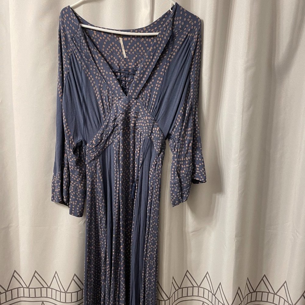 Periwinkle Long-sleeved Free People Maxi Dress